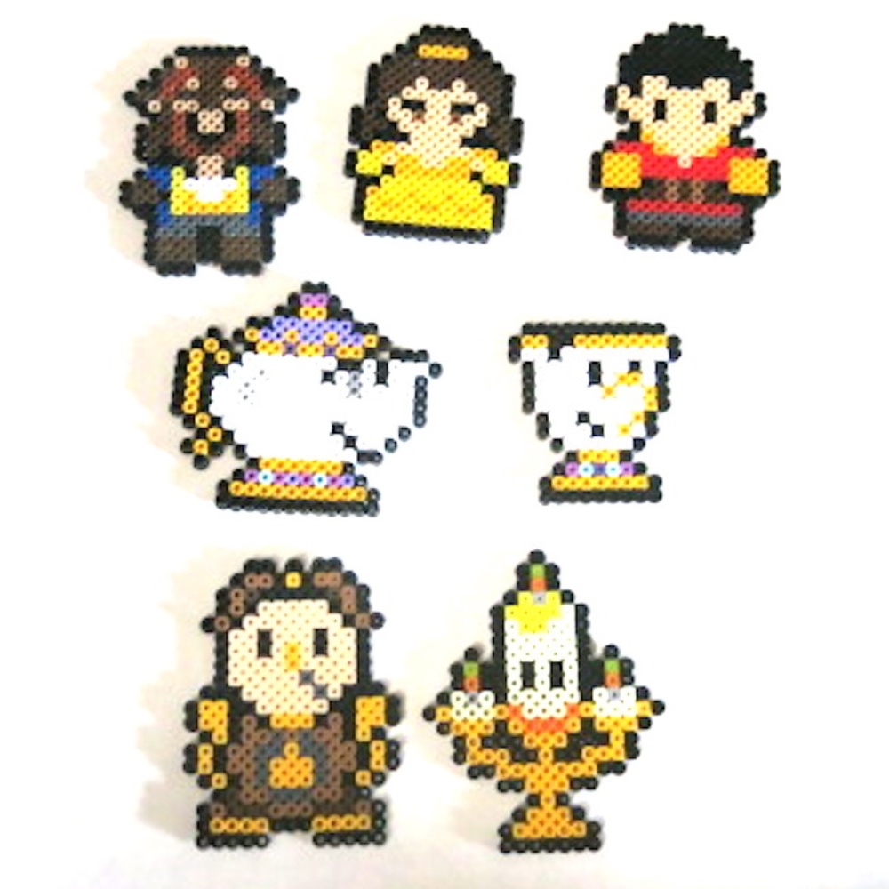 Perler Beads Beauty and the Beast Ornaments